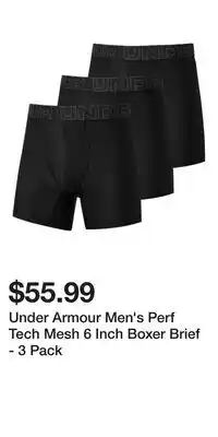 Sport Chek Under Armour Men's Perf Tech Mesh 6 Inch Boxer Brief offer