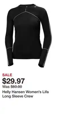Sport Chek Helly Hansen Women's Lifa Long Sleeve Crew offer