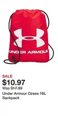 Sport Chek Under Armour Ozsee 16L Sackpack offer