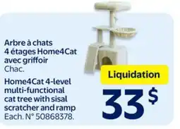 Walmart Home4Cat 4-level mum-functional cat tree with sisal scratcher and ramp offer