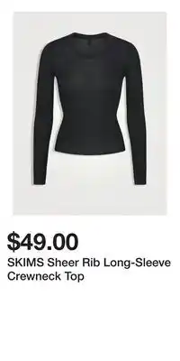 Holt Renfrew SKIMS Sheer Rib Long-Sleeve Crewneck Top offer
