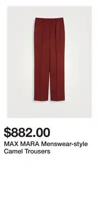 Holt Renfrew MAX MARA Menswear-style Camel Trousers offer