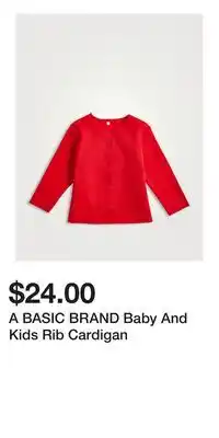 Holt Renfrew A BASIC BRAND Baby And Kids Rib Cardigan offer