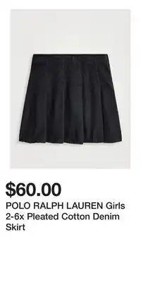 Holt Renfrew POLO RALPH LAUREN Girls 2-6x Pleated Cotton Denim Skirt offer