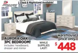 Surplus Furniture Aurora Oak 3-Piece Queen Bedroom Set offer