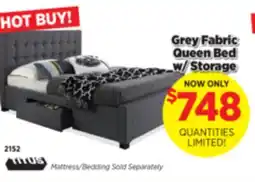 Surplus Furniture Grey Linen Queen Storage Bed offer