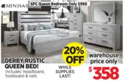 Surplus Furniture Derby Rustic Oak Queen Bed offer