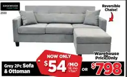 Surplus Furniture Grey 2Pc Sofa & Ottoman offer