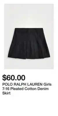 Holt Renfrew POLO RALPH LAUREN Girls 7-16 Pleated Cotton Denim Skirt offer