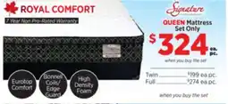 Surplus Furniture Royal Comfort Queen Mattress Set offer