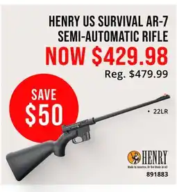 Cabela's HENRY US SURVIVAL AR-7 SEMI-AUTOMATIC RIFLE offer