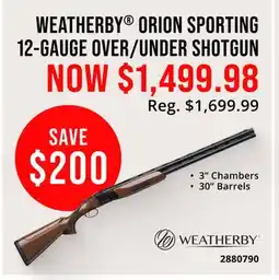 Cabela's WEATHERBY ORION SPORTING 12-GAUGE OVER offer
