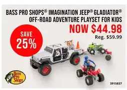 Cabela's BASS PRO SHOPS IMAGINATION JEEP GLADIATOR OFF-ROAD ADVENTURE PLAYSET FOR KIDS offer