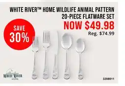 Cabela's WHITE RIVER HOME WILDLIFE ANIMAL PATTERN 20-PIECE FLATWARE SET offer