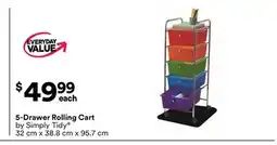 Michaels 5-Drawer rolling Cart by Simply Tidy offer
