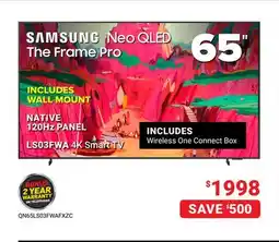 Visions Electronics SAMSUNG Neo QLED The Frame Pro 65 LS03FWA 4K Smart TV offer