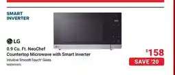 Visions Electronics LG 0.9 Cu. Ft. NeoChef Countertop Microwave with Smart Inverter Intuitive SmoothTouch Glass offer