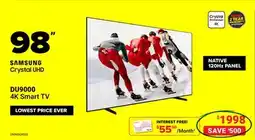 Visions Electronics 98 Samsung Crystal UHD DU9000 4K Smart TV offer