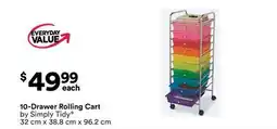 Michaels 10-Drawer rolling Cart by Simply Tidy offer