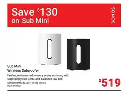 Visions Electronics SONOS Sub Mini Wireless Subwoofer offer