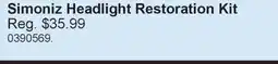 PartSource Simoniz Headlight Restoration Kit offer