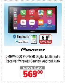 2001 Audio Video DMHW3000 PIONEER Digital Multimedia Receiver Wireless CarPlay, Android Auto offer