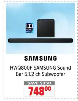 2001 Audio Video HWQ800F SAMSUNG Sound Bar 5.1.2 ch Subwoofer offer