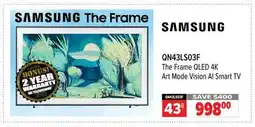 2001 Audio Video QN43LS03F The Frame QLED 4K Art Mode Vision AI Smart TV offer