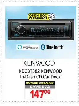 2001 Audio Video KDCBT382 KENWOOD In-Dash CD Car Deck offer