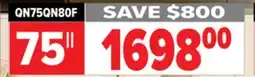 2001 Audio Video QN75QN80F 75 SAMSUNG NEO QLED 4K QN80F VISION AI SMART TV offer