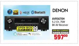 2001 Audio Video AVRS670H 5.2 Ch. 75W 8K AV Receiver offer