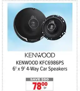2001 Audio Video KENWOOD KFC6986PS 6 x 9 4-Way Car Speakers offer