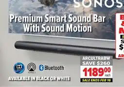 2001 Audio Video ARCULTRABW SONOS Premium Smart Sound Bar With Sound Motion offer