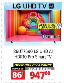 2001 Audio Video 86UT7590 LG 86 UHD AI HDR10 Pro Smart TV offer