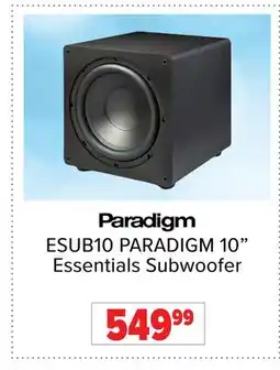 2001 Audio Video ESUB10 PARADIGM ESUB10 10 Essentials Subwoofer offer