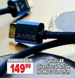 2001 Audio Video 5S4KHD22.5 V Series 4K 14999 Directional Active HDMI Cable 2.5m offer