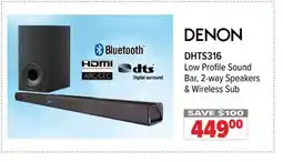 2001 Audio Video DHTS316 Low Profile Sound Bar, 2-way Speakers & Wireless Sub offer