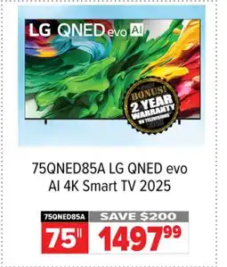 2001 Audio Video 75QNED85A LG 75|| QNED evo AI 4K Smart TV 2025 offer