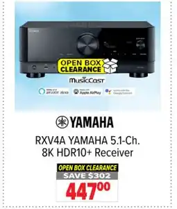 2001 Audio Video RXV4A YAMAHA 5.1-Ch. 8K HDR10 + Receiver OPEN offer