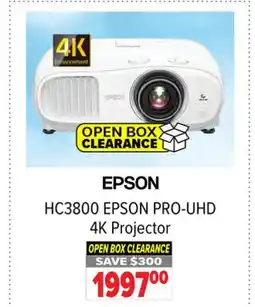 2001 Audio Video HC3800 EPSON PRO-UHD 4K Projector offer
