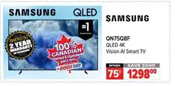 2001 Audio Video QN75Q8F 75 SAMSUNG QLED 4K Vision AI Smart TV offer