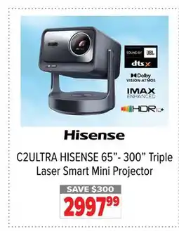 2001 Audio Video C2ULTRA HISENSE 65- 300 Triple Laser Smart Mini Projector offer