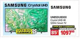 2001 Audio Video UN85DU8000 85 SAMSUNG Crystal UHD 4K 120Hz Smart TV offer