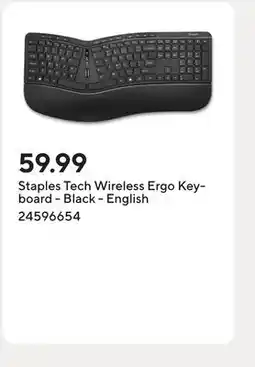 Staples Staples Tech Wireless Ergo Keyboard - Black - English offer