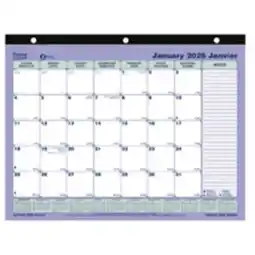 Staples Blueline 2026 3-Hole Punched Monthly Desk Pad Calendar - 11 x 8-1/2 - Bilingual offer