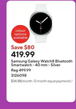Staples Samsung Galaxy Watch8 Bluetooth Smartwatch - 40 mm - Silver offer