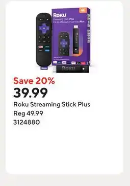 Staples Roku Streaming Stick Plus offer