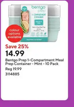 Staples Bentgo Prep 1-Compartment Meal Prep Container - Mint offer