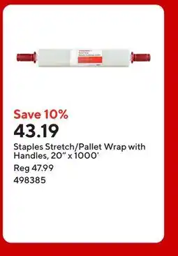 Staples Staples Stretch/Pallet Wrap with Handles, 20 x 1000' offer