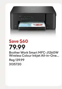 Staples Brother Work Smart MFC-J1260W Wireless Colour Inkjet All-in-One Printer offer